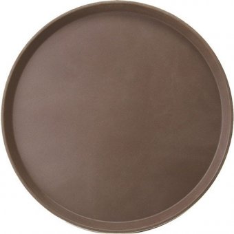 Поднос круглый прорезиненный d 40.6 см коричневый, ProHotel bar 4080621