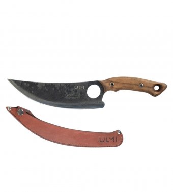 Нож "Охотник", универсальный с кожаным чехлом ULMI, набор