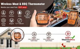 Беспроводной кухонный термометр (4 щупа) ThermoPro TP-27C
