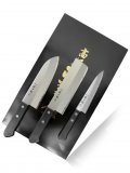 Набор из 3-х кухонных ножей Fuji Cutlery Tojuro (универсальный, сантоку и овощной), рукоять термопластик TJ-GI