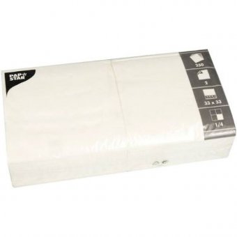 Салфетки 33x33 см белые 250 штук, Pap Star 3201219