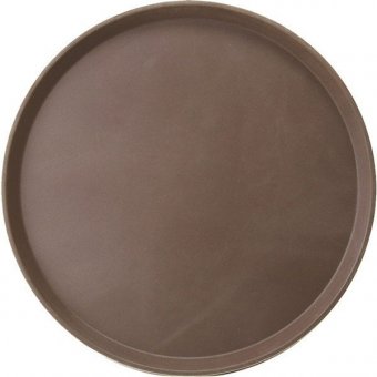 Поднос круглый прорезиненный d 27.5 см коричневый, ProHotel bar 4080629