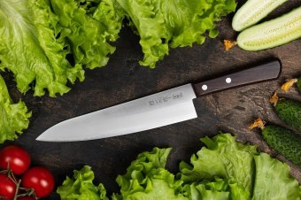 Поварской кухонный шеф нож Kanetsugu рукоять дерево 2005