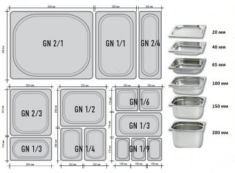 Гастроемкость (1/6) H=100 мм L=176 мм B=162 мм, 2 штуки. ProHotel