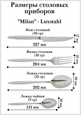 Набор столовых приборов 4 предмета, ''Milan'' Luxstahl 