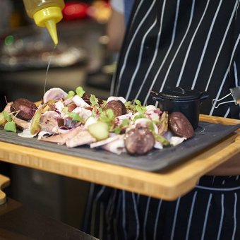 Блюдо прямоугольное с выемкой «Базальт» 33х22 см, REVOL 3021147