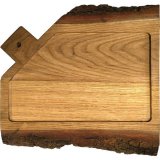 Доска для подачи с корой, ручка (4см) дуб 30х28 см PPwood, 4090852