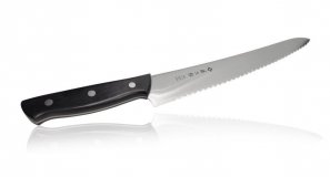 Кухонный нож для нарезки хлеба Tojiro рукоять дерево F-687