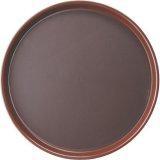 Поднос круглый прорезиненный d=40.6 см коричневый TouchLife, 212970